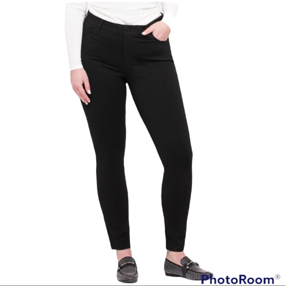 BLACK PONTE BUTTON FRONT SKINNY LEG - Picture 8 of 10